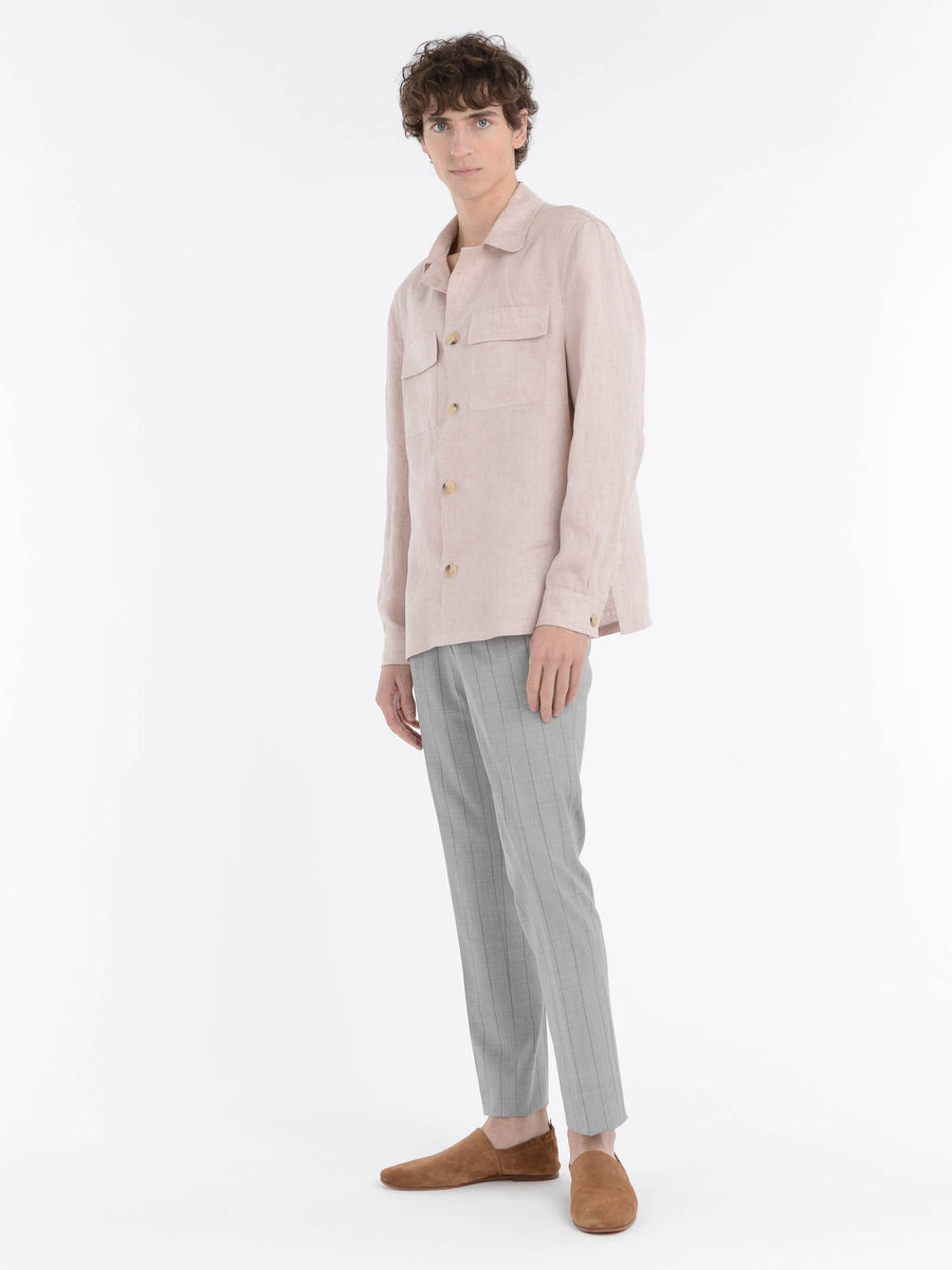 Paoloni Overshirt lino delavè Consegna Veloce