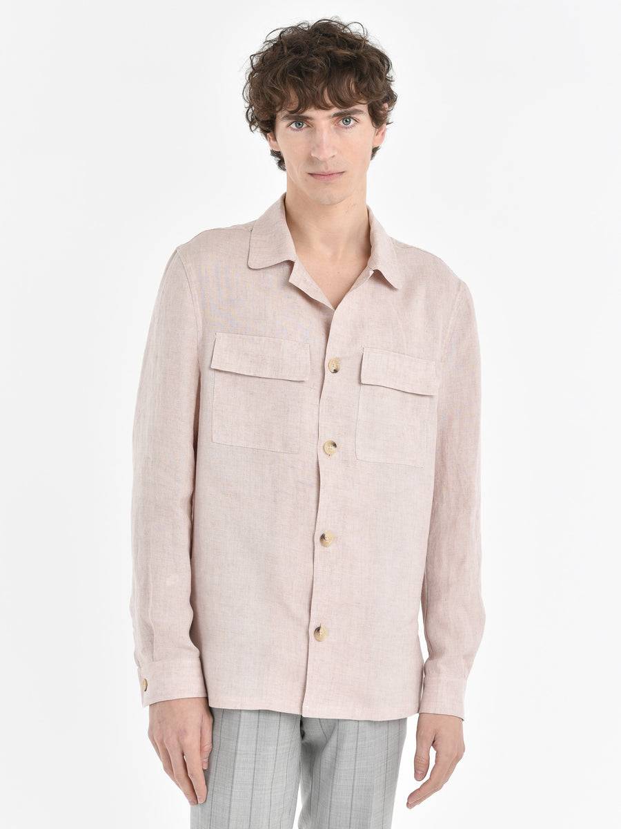 Paoloni Overshirt lino delavè Consegna Veloce