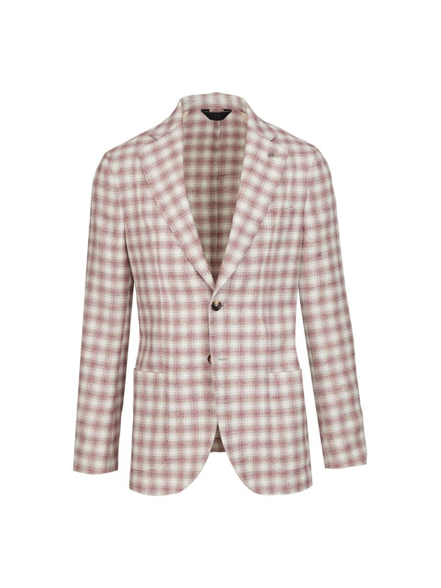 Paoloni Giacca slim check cotone lino delavè Sconto
