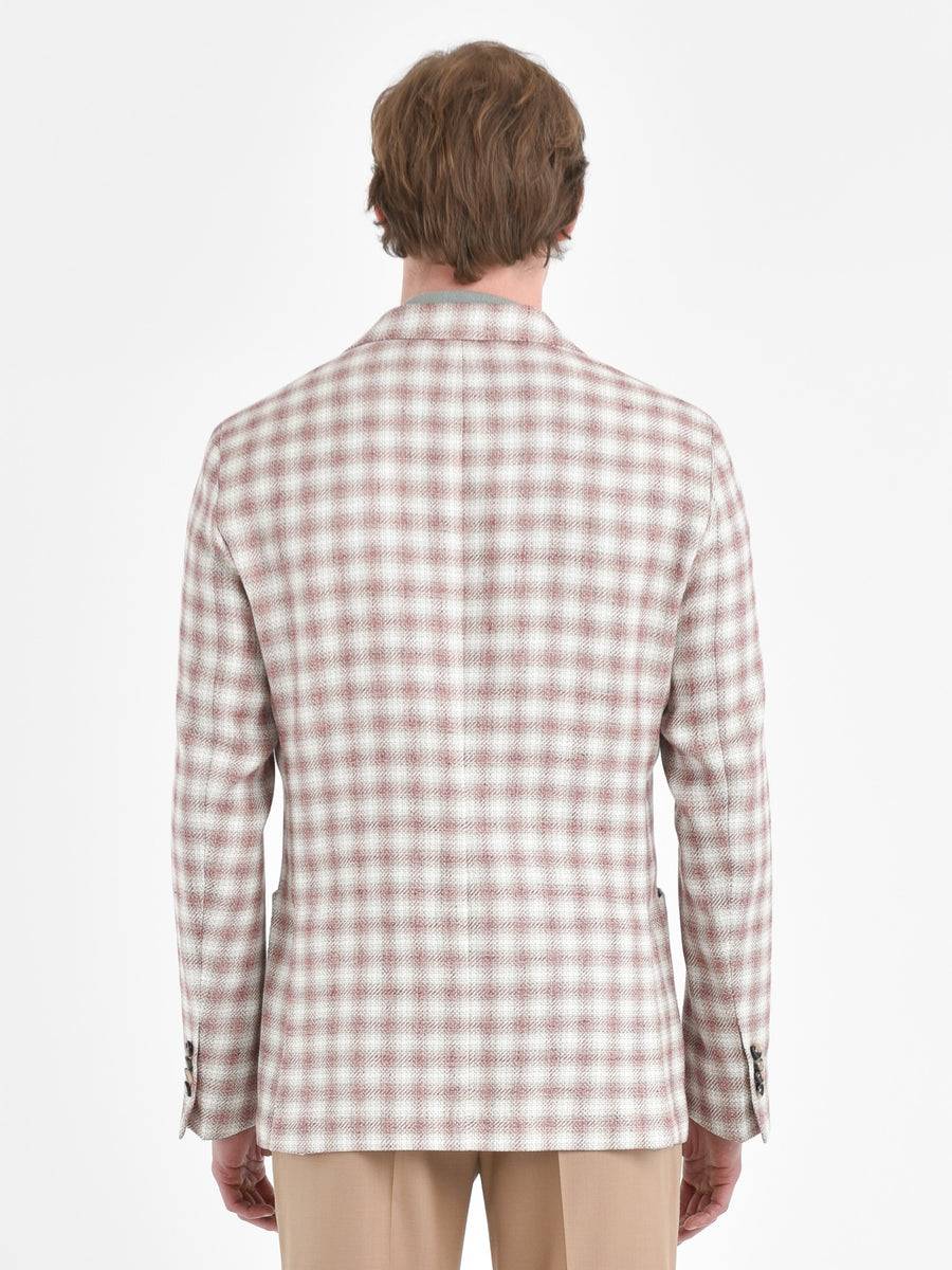 Paoloni Giacca slim check cotone lino delavè Sconto
