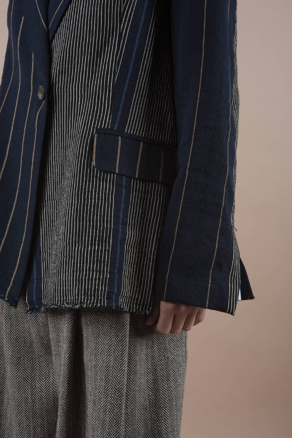 Pdr Phisique Du Role PHISIQUE DU ROLE JACKET IN WOOL/LINEN BARRE’ WITH IRREGULAR STRIPES Online