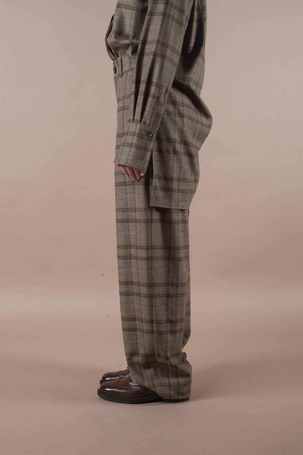 Pdr Phisique Du Role PHISIQUE DU ROLE MANNISH PANTS IN LIGHT TARTAN VIRGIN WOOL Offerte