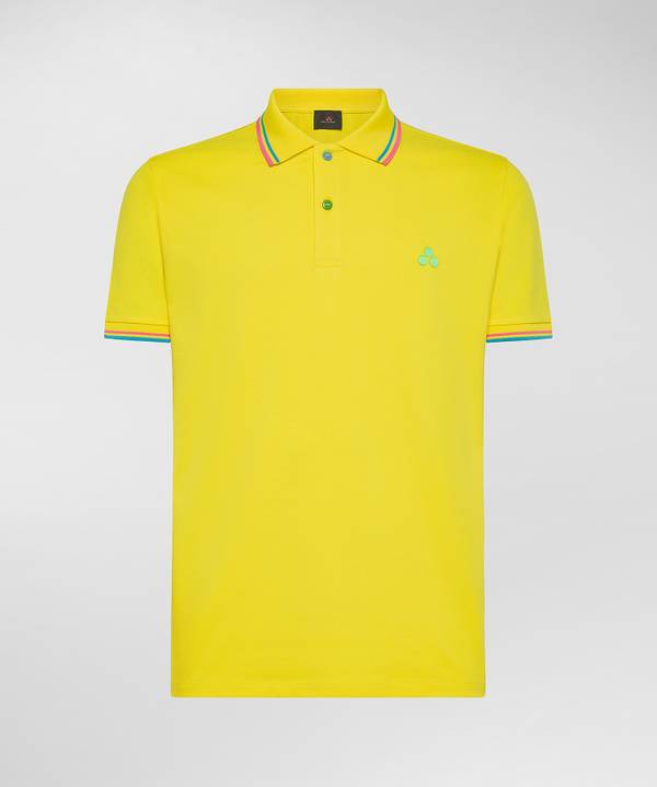 Peuterey Polo in piquet con dettagli fluo Sottocosto