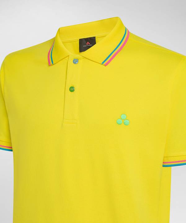 Peuterey Polo in piquet con dettagli fluo Sottocosto