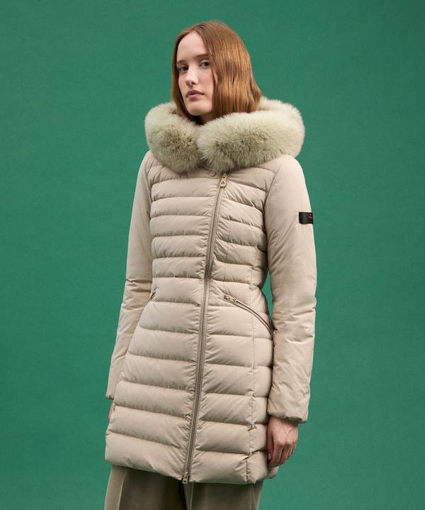 Peuterey Piumino Slim Con Pelliccia Negozi Online