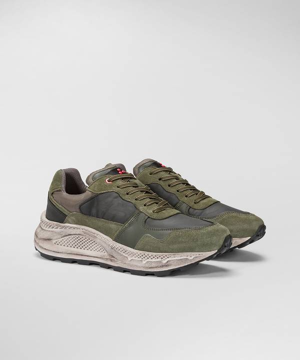 Peuterey Scarpa In Nylon E Pelle Con Suola Eva Effetto Used Nuova