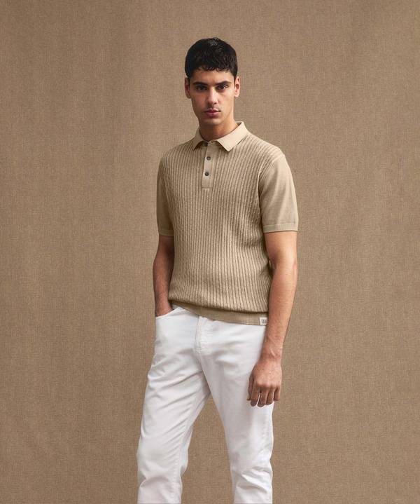 Peuterey Polo a treccia in tricot di cotone Promozione