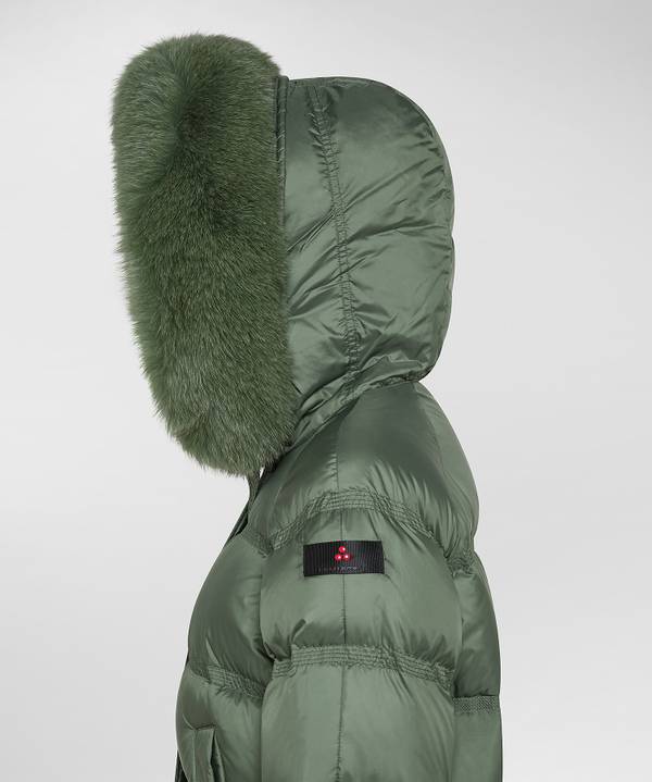 Peuterey Puffer Jacket Con Cappuccio Bordato In Pelliccia Prezzo Ridotto