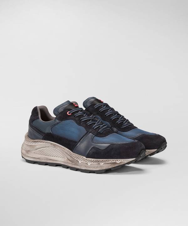 Peuterey Scarpa In Nylon E Pelle Con Suola Eva Effetto Used Novità