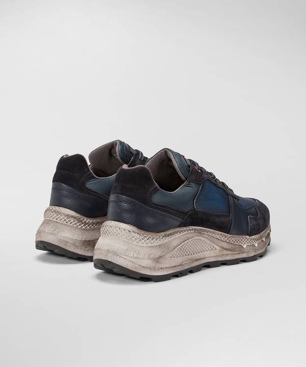Peuterey Scarpa In Nylon E Pelle Con Suola Eva Effetto Used Novità