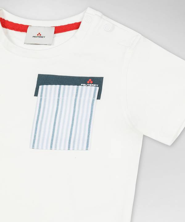 Peuterey T-shirt con taschino rigato Vendita Economica