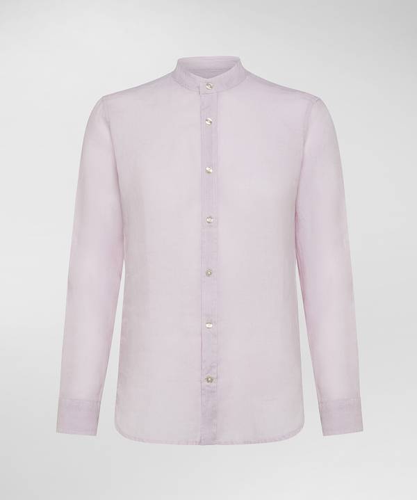 Peuterey Camicia di lino collo alla coreana Negozi Online