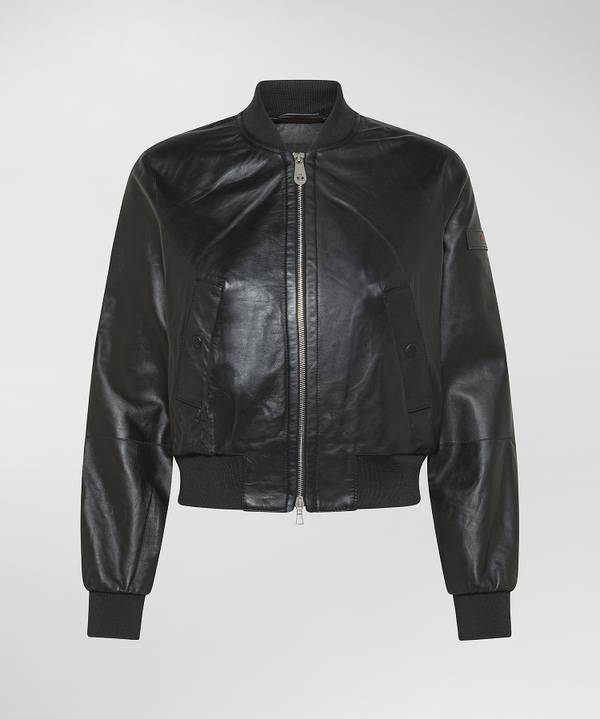 Peuterey Giacca bomber corta in pelle In Vendita