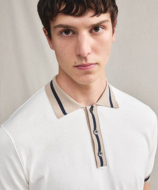 Peuterey Polo in tricot di cotone con dettagli rigati Outlet