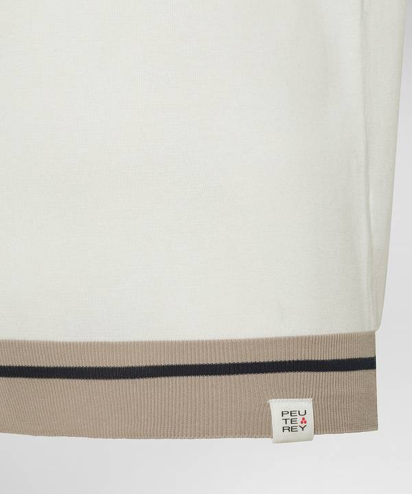 Peuterey Polo in tricot di cotone con dettagli rigati Outlet