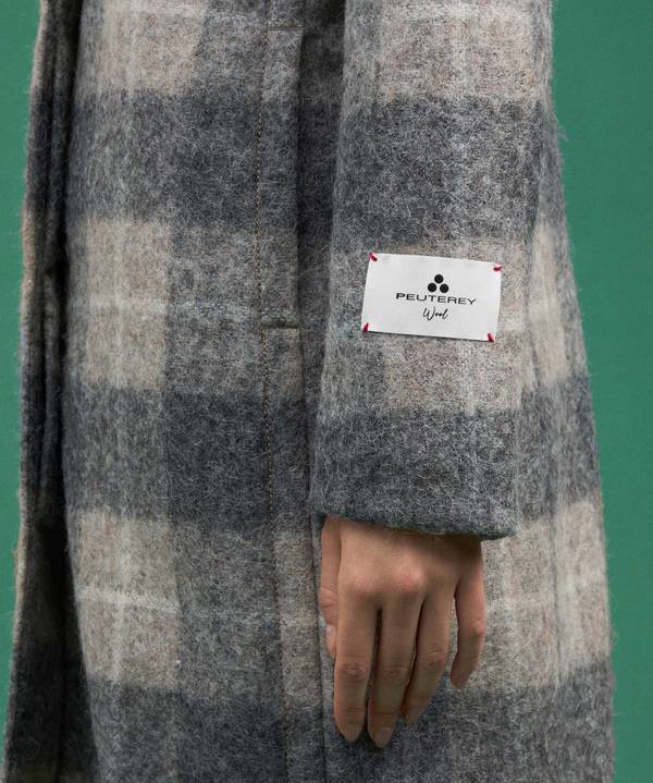 Peuterey Cappotto Checked, Lungo E Avvitato Con Pelliccia In vendita