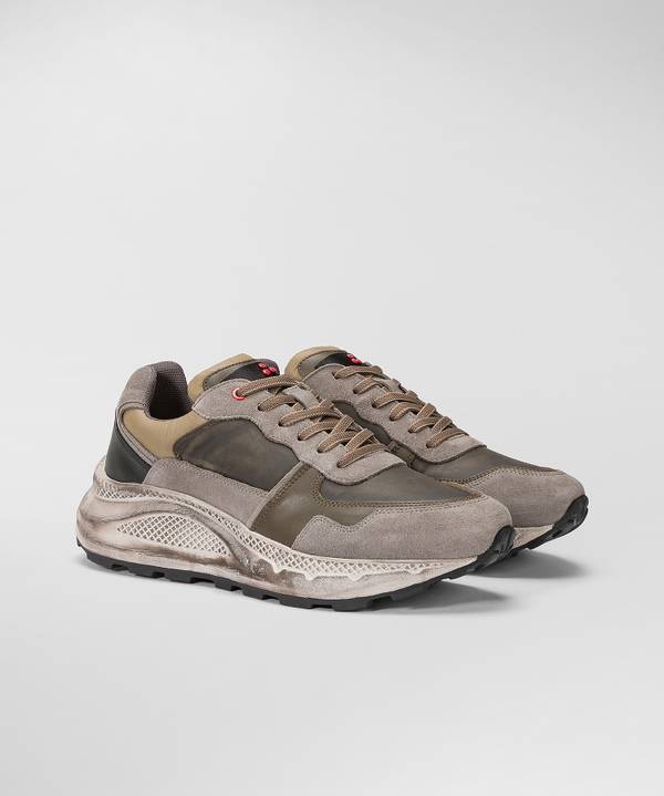 Peuterey Scarpa In Nylon E Pelle Con Suola Eva Effetto Used Nuovo
