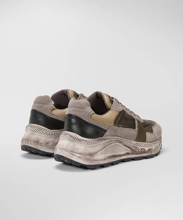 Peuterey Scarpa In Nylon E Pelle Con Suola Eva Effetto Used Nuovo