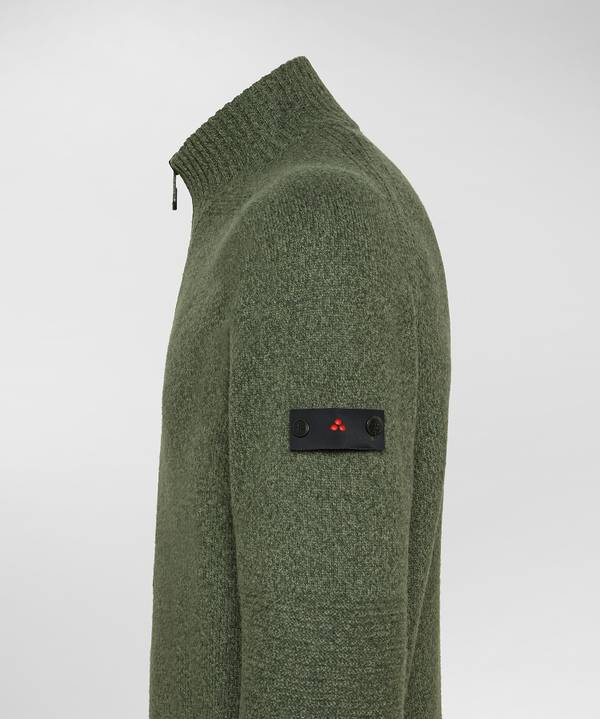 Peuterey Maglione Full Zip In Lana Con Effetto Moulinè In Vendita