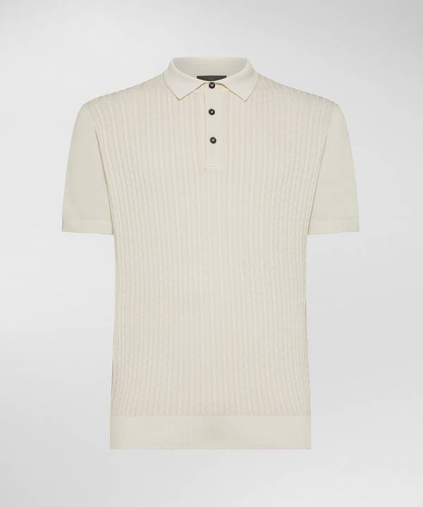 Peuterey Polo a treccia in tricot di cotone Qualità Garantita