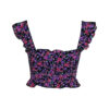 Poems Roma TOP CROP VOLANT FIORI FUCSIA Pezzi Unici
