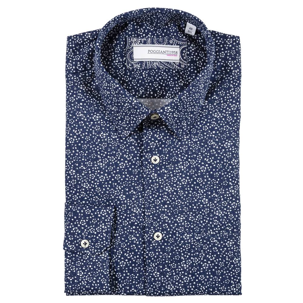 Poggianti Camicia fantasia collo italiano Soddisfazione Garantita