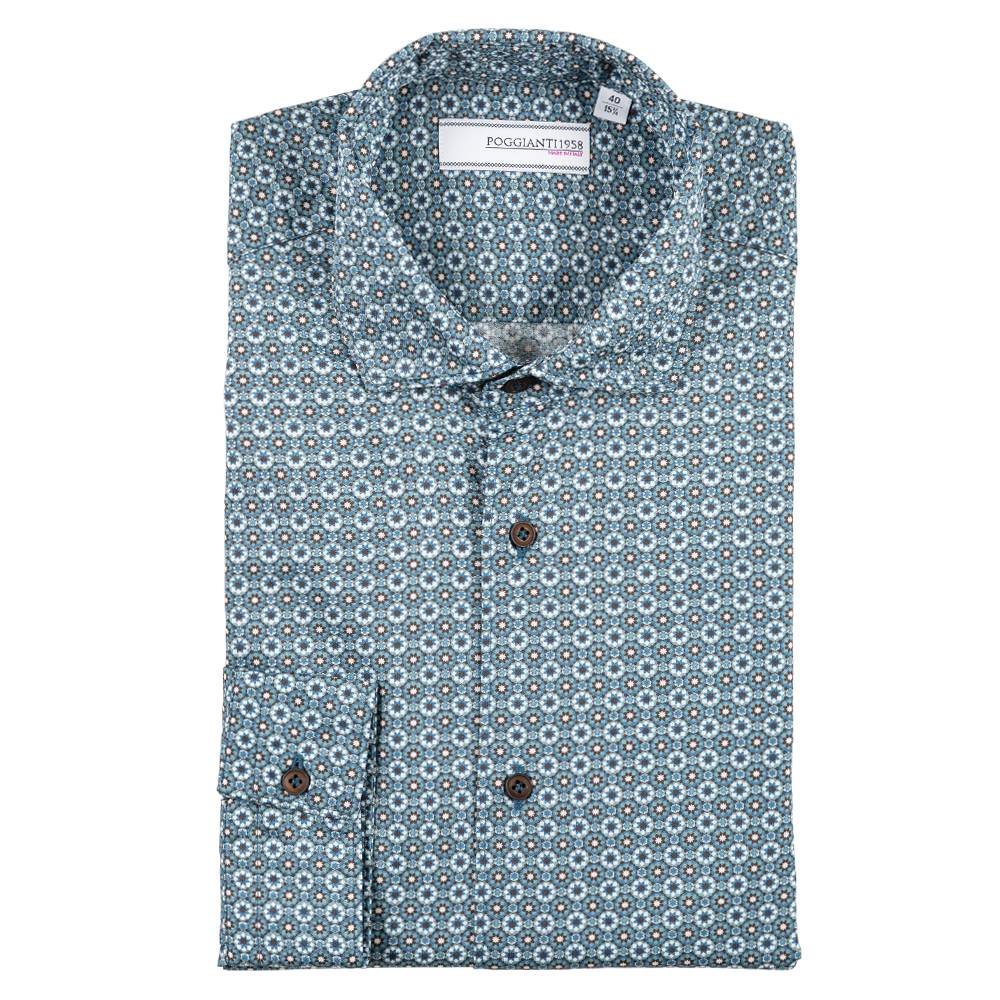 Poggianti Camicia fantasia collo francese Qualità Garantita