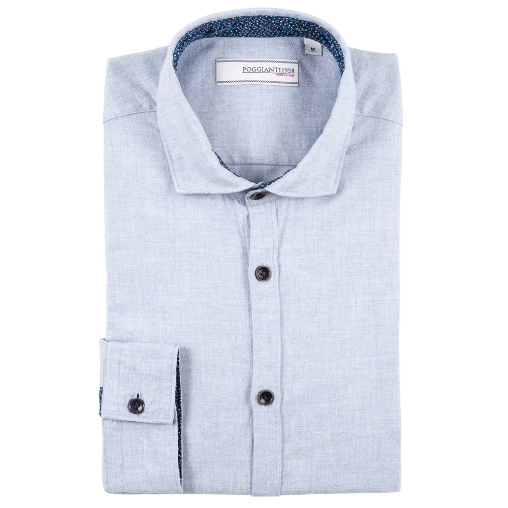 Poggianti Camicia in flanella con contrasti fantasia Prezzo Ridotto