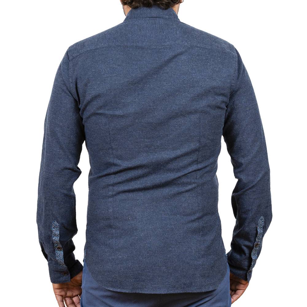 Poggianti Camicia in flanella con contrasti fantasia Sottocosto