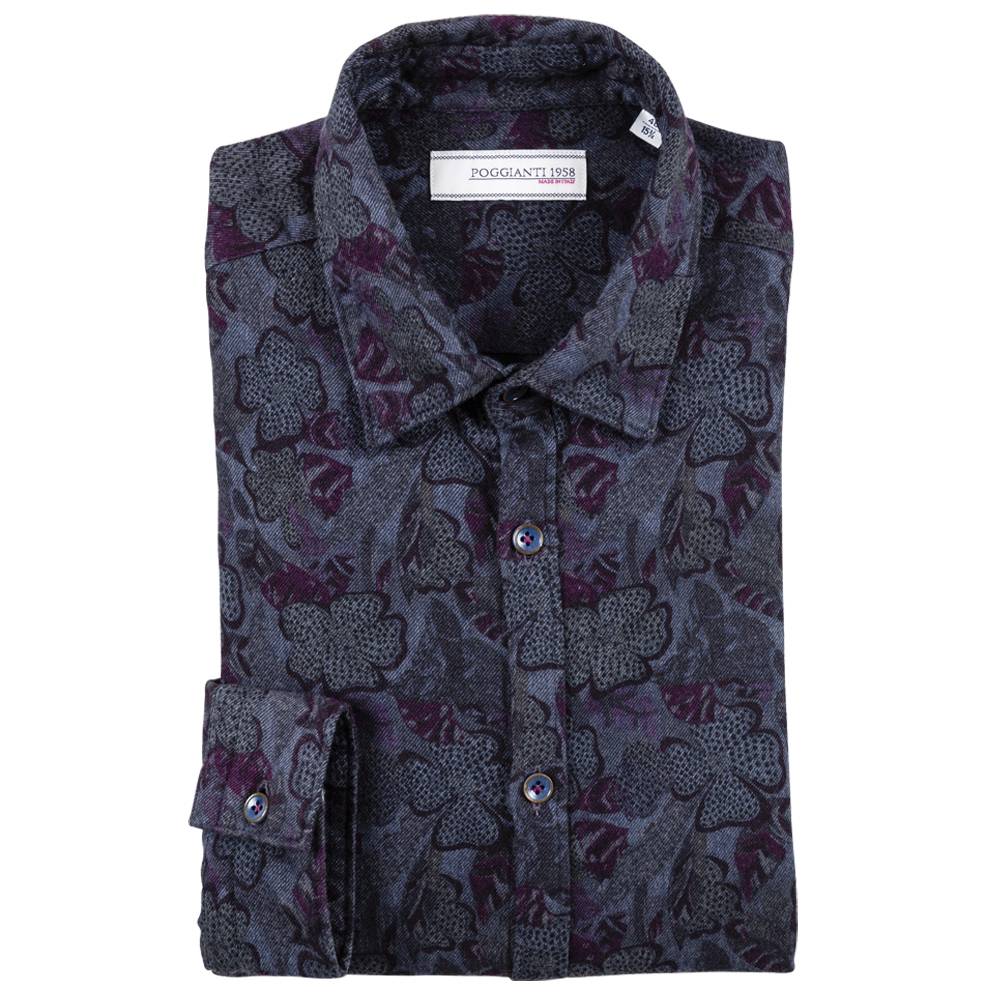 Poggianti Camicia fantasia floreale in flanella Convenienza