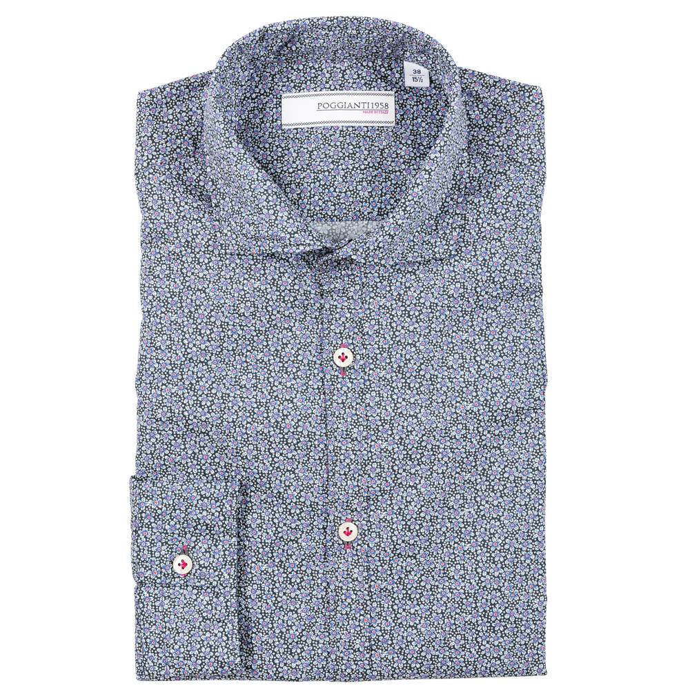 Poggianti Camicia fantasia floreale collo piccolo Presa
