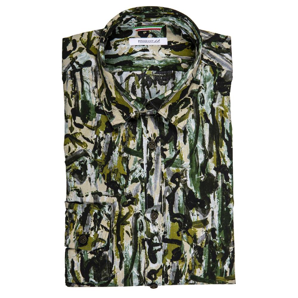 Poggianti Camicia fantasia collo piccolo Sconto