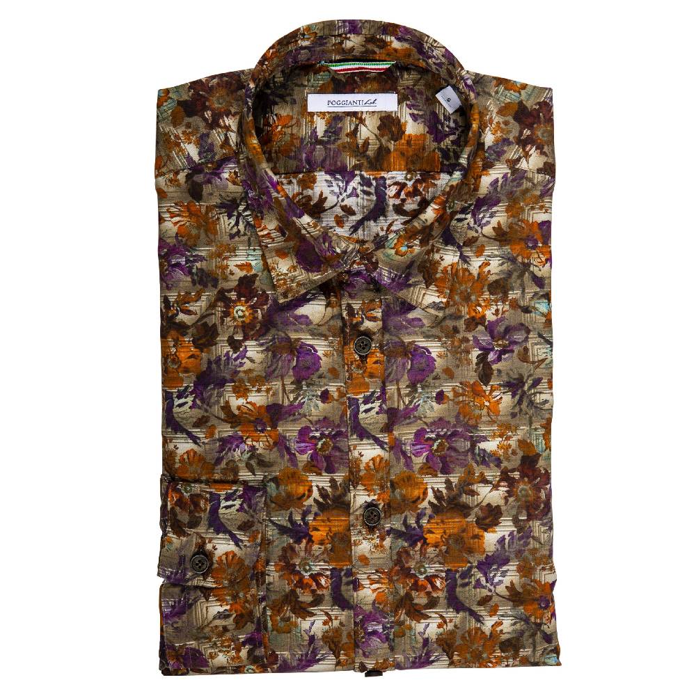 Poggianti Camicia Fantasia Quadri Saldi