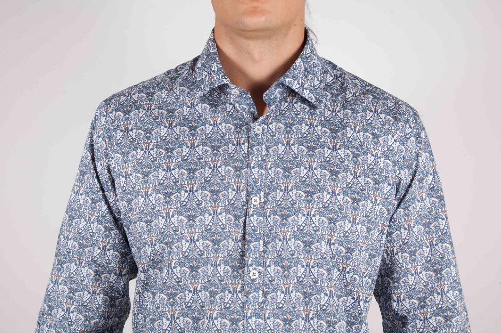 Poggianti Camicia Fantasia collo francese Consegna Veloce
