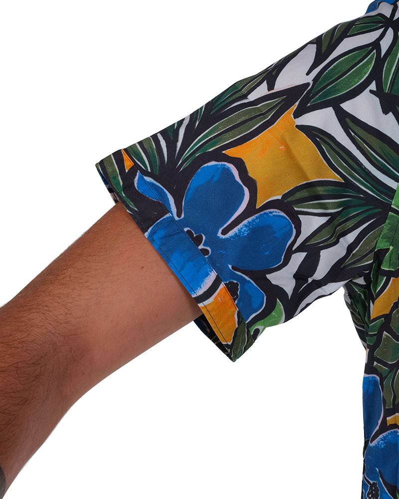 Poggianti Camicia Fantasia Collo Morbido azzurro Affare Del Giorno
