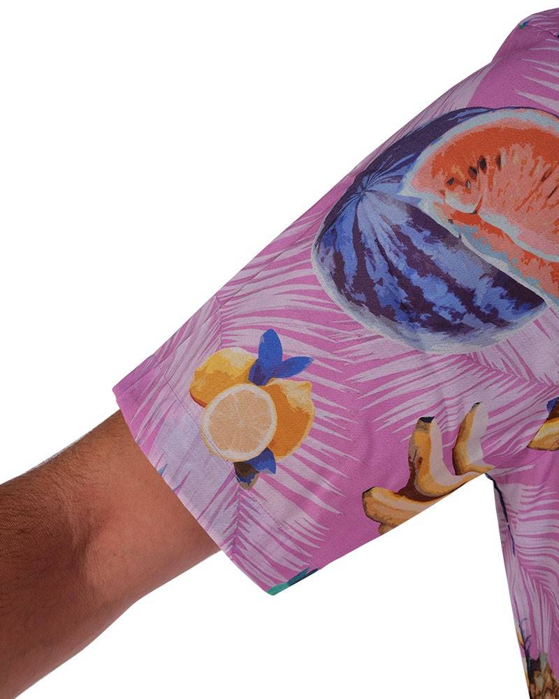 Poggianti Camicia Fantasia Collo Morbido Rosa Prezzo Ridotto