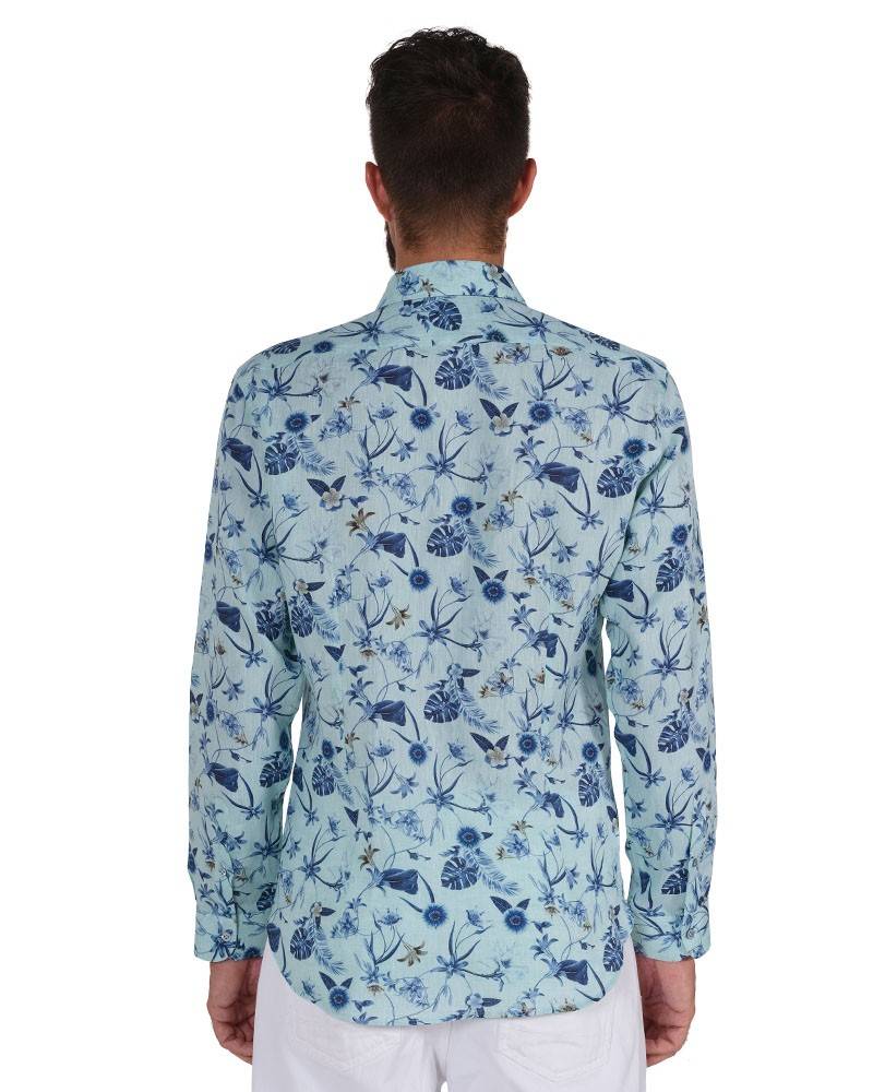 Poggianti Camicia Fantasia Collo Morbido Verde Offerta