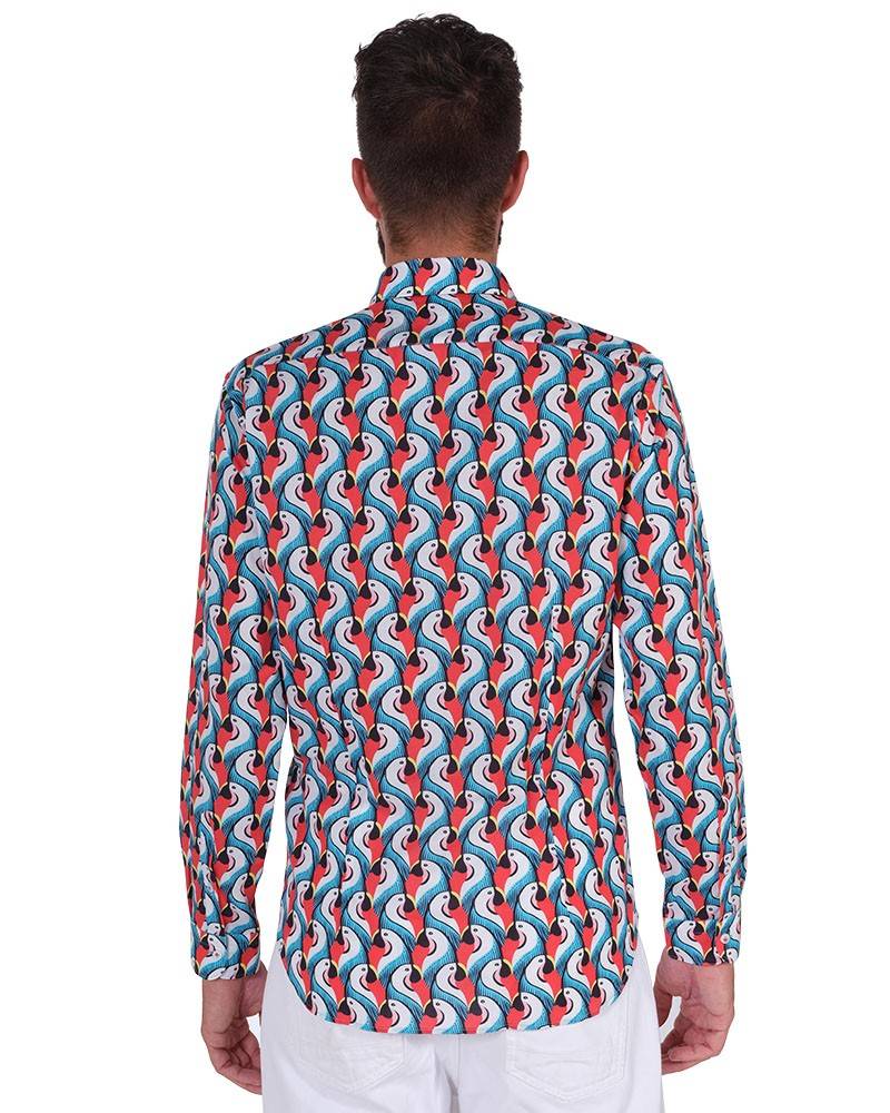 Poggianti Camicia Fantasia Collo Morbido Multicolore Offerte