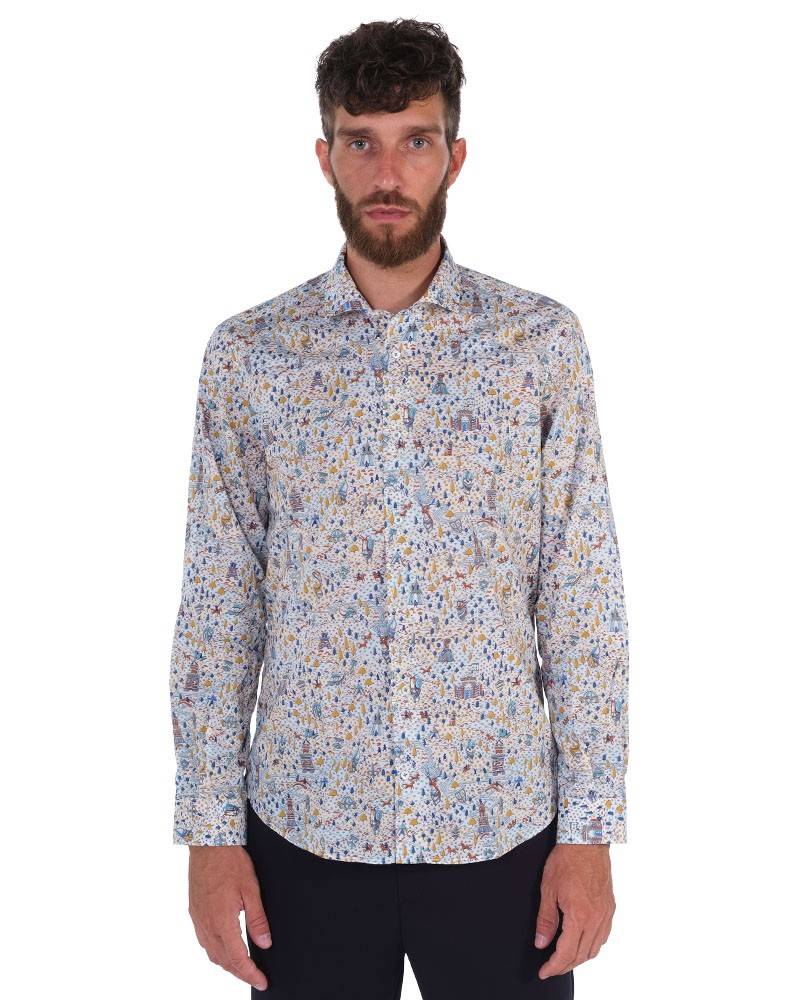 Poggianti Camicia Fantasia Collo Morbido Multicolore Hotsell