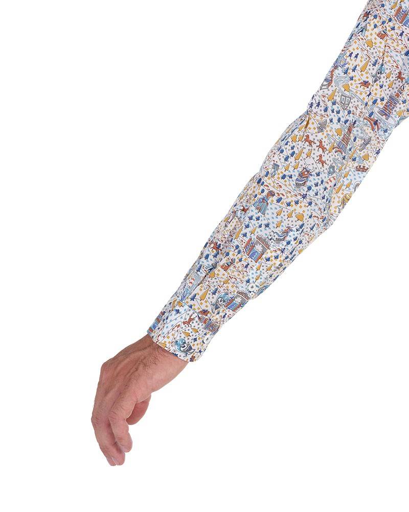 Poggianti Camicia Fantasia Collo Morbido Multicolore Hotsell