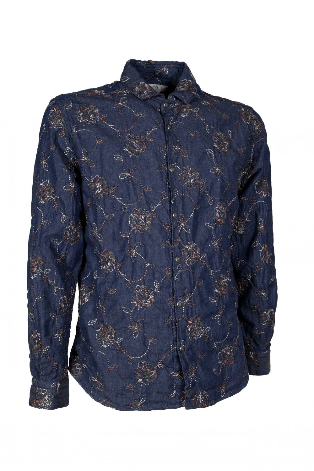 Poggianti Camicia uomo in Denim con Ricami FIRENZE-62-250 Moda