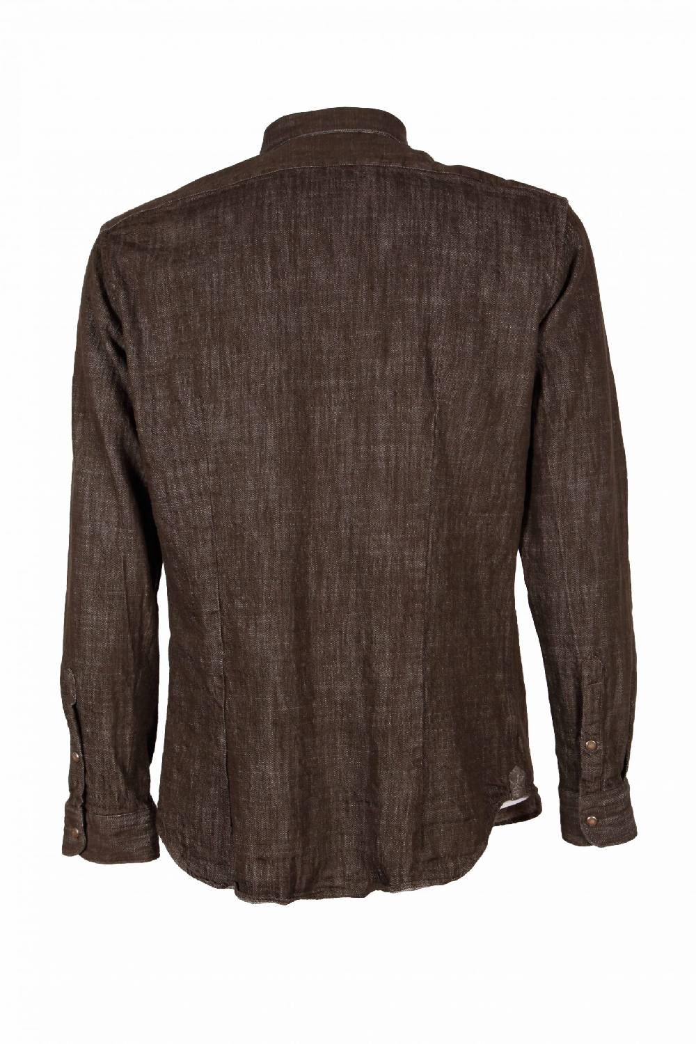 Poggianti Camicia uomo in denim verde militare CHIUSI-66F-233-02 Italy