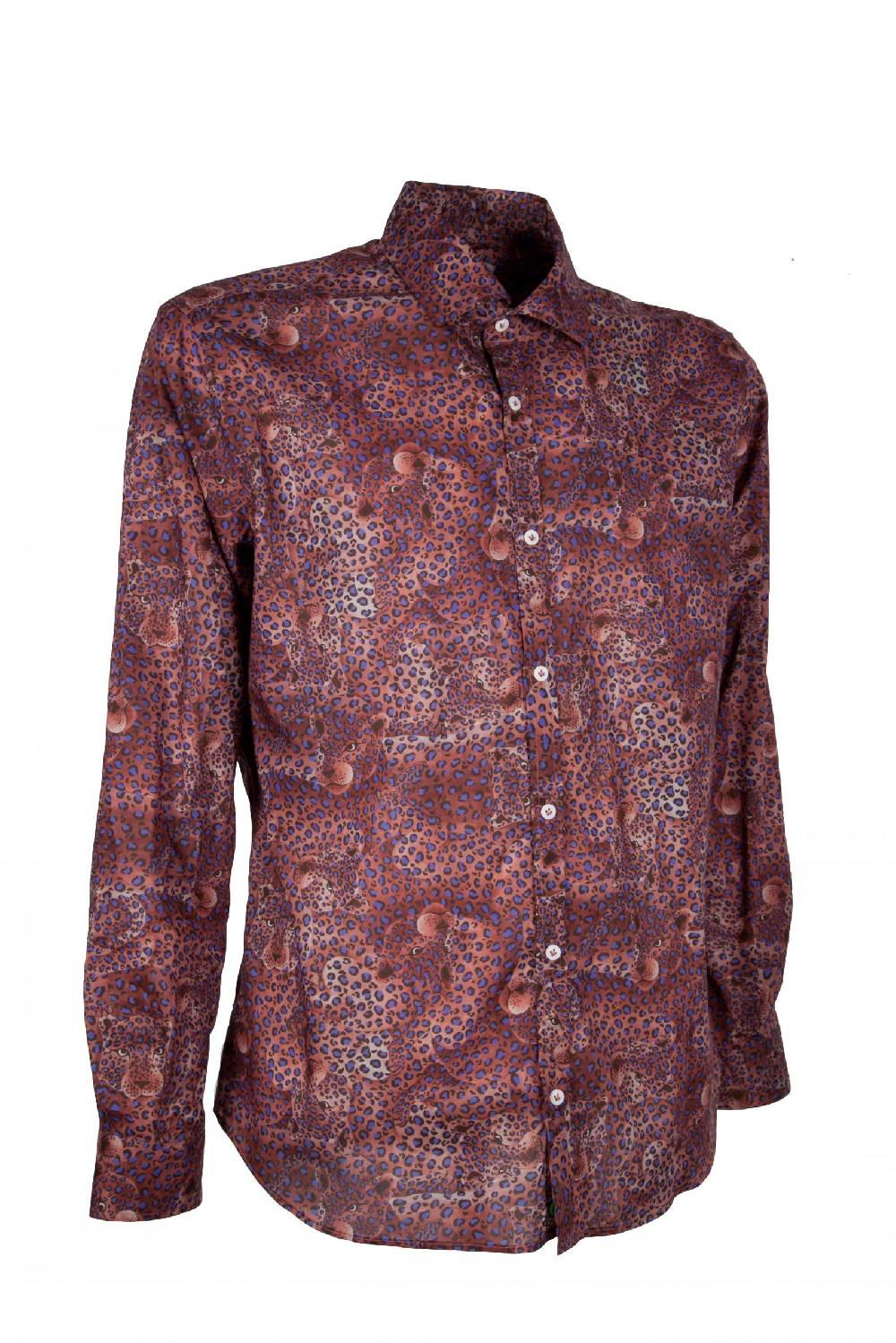Poggianti Camicia uomo in cotone Liberty con stampa animali PISA-60F-155-01 In Linea