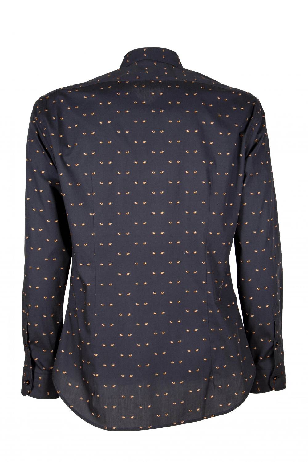 Poggianti Camicia uomo Blu in cotone stampata con occhi di gatto PISA-UBBF-177-01 Qualità