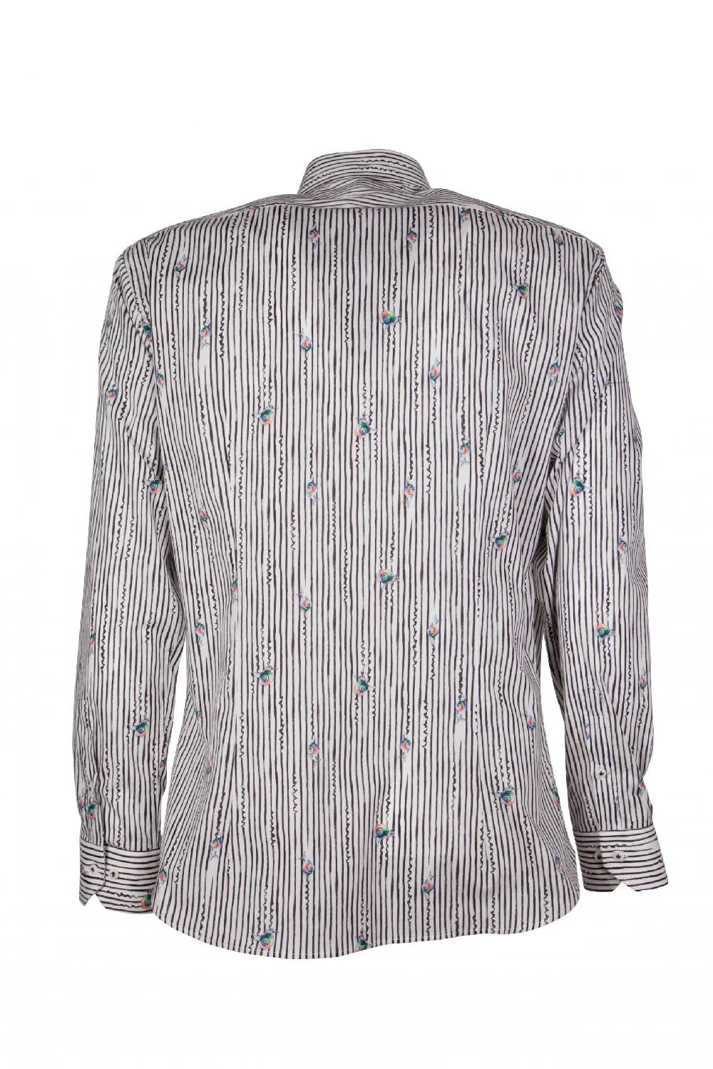 Poggianti Camicia uomo stretch con stampa righe e animali GIOVI-61-134-02 Qualità Garantita