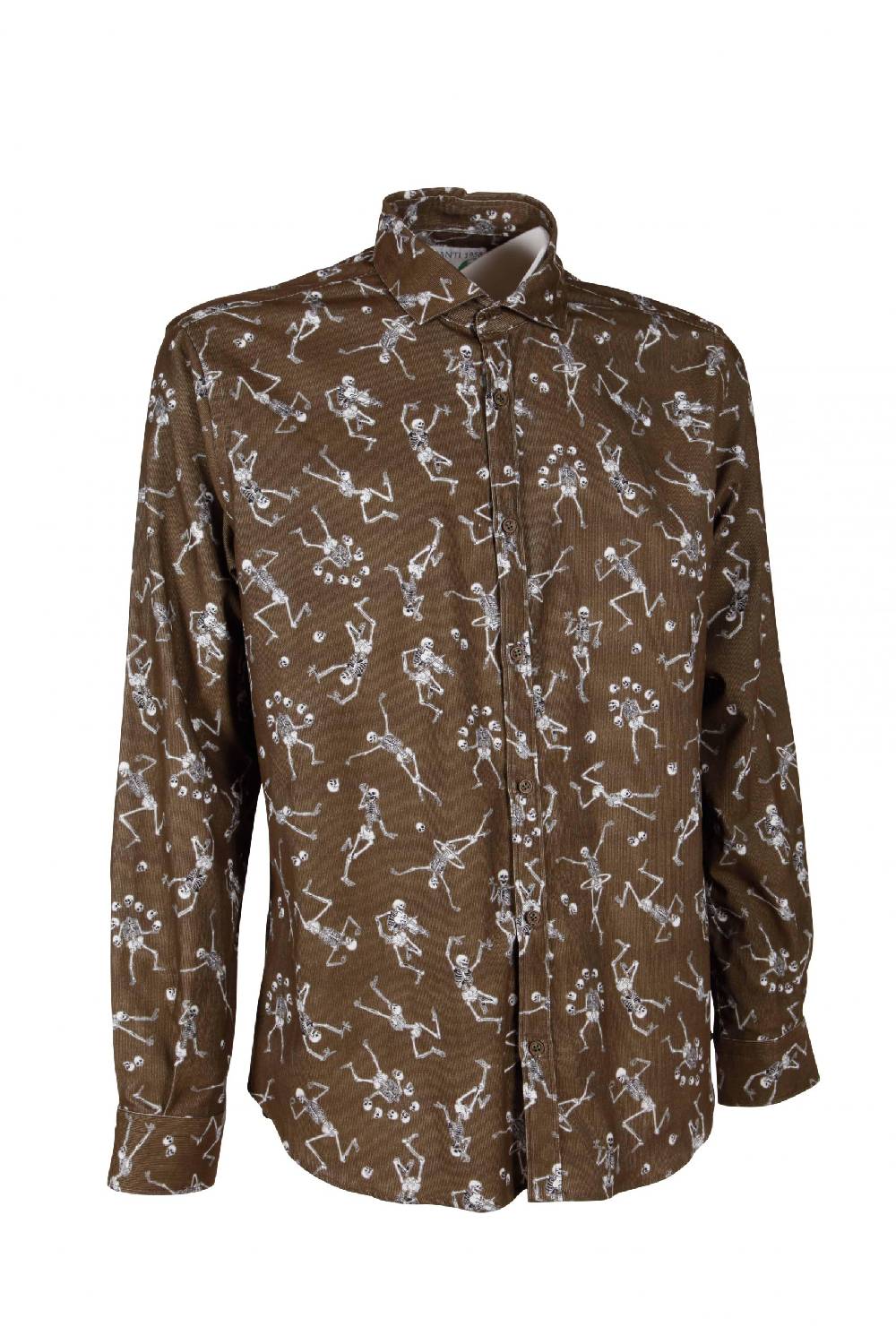 Poggianti Camicia uomo in velluto con stampa teschi PISA-62F-230-01 Fino Al -60%