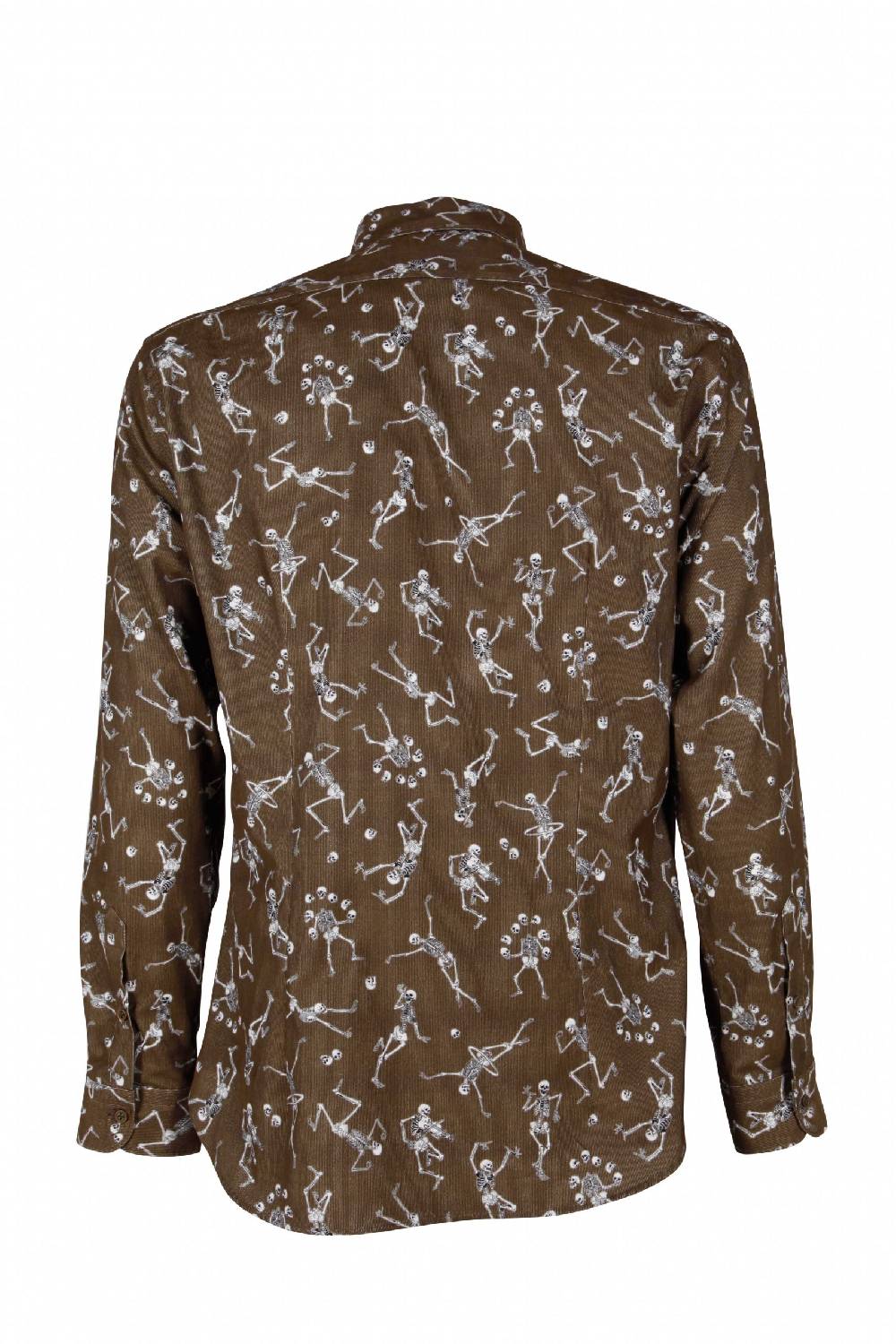 Poggianti Camicia uomo in velluto con stampa teschi PISA-62F-230-01 Fino Al -60%