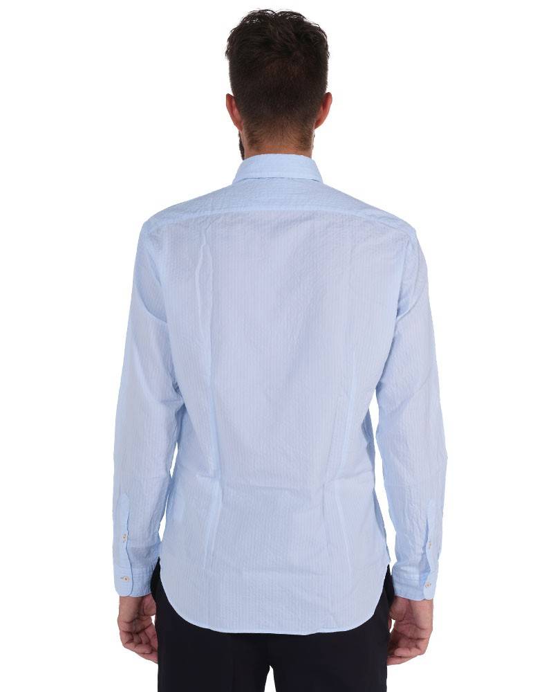 Poggianti Camicia tinta unita celeste collo morbido Shopping Online