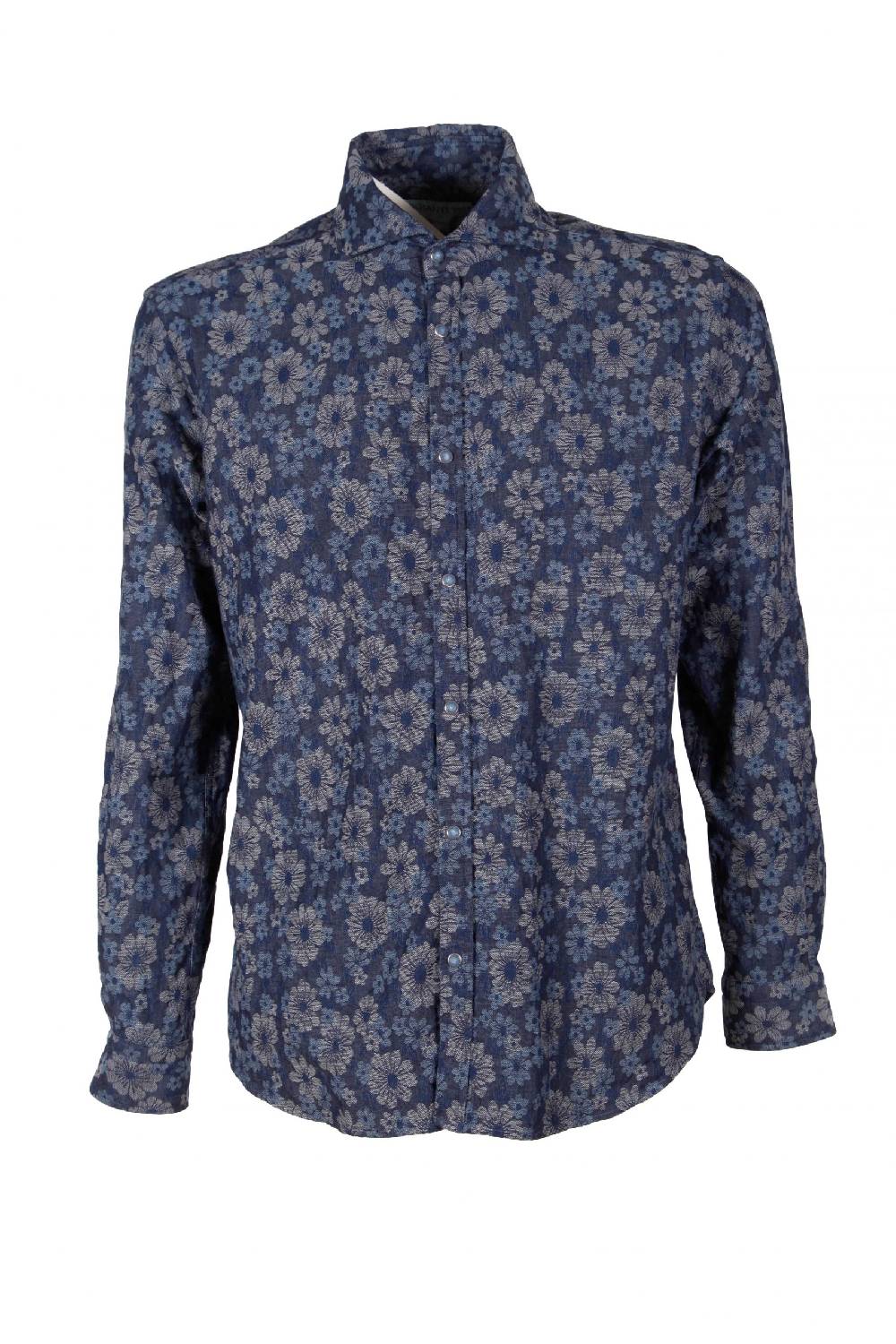 Poggianti Camicia uomo in Denim Jacquard PISA-31W-237-01 Sottocosto