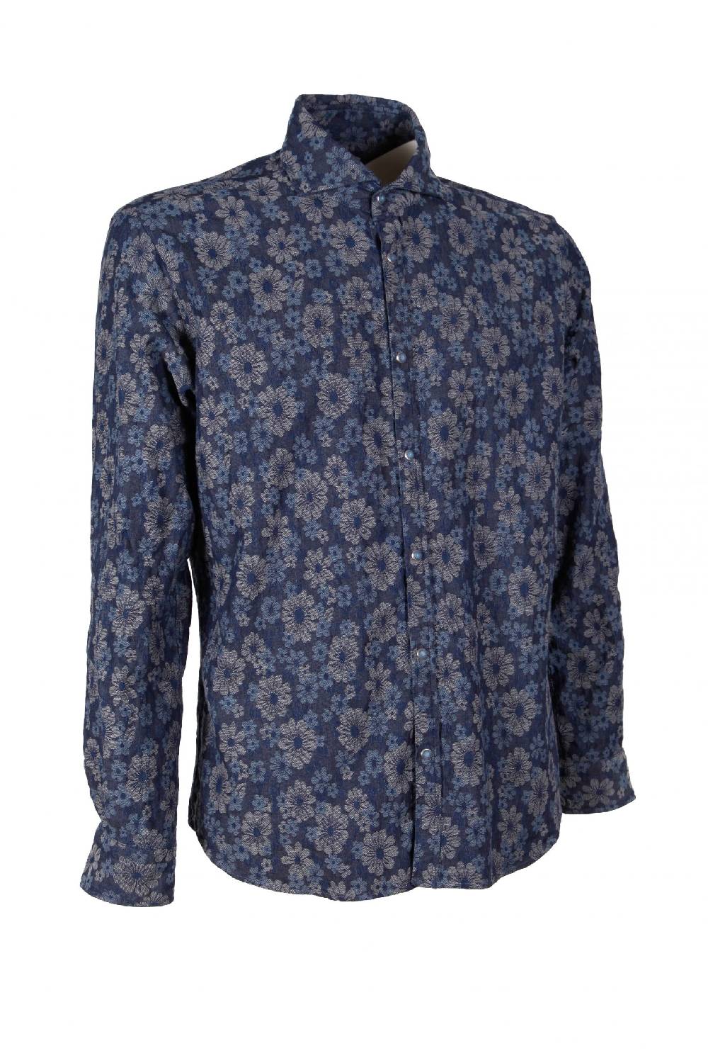 Poggianti Camicia uomo in Denim Jacquard PISA-31W-237-01 Sottocosto